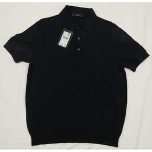NWT Mango MNG Arraona Black Mens Short Sleeve Polo Shirt M